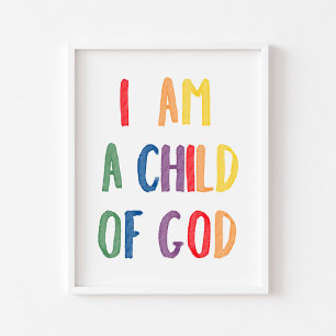 Colorida, sou uma criança de poster de Deus