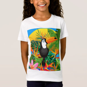 Colorida Toucan Tropical Rainforest Girls T-Shirt