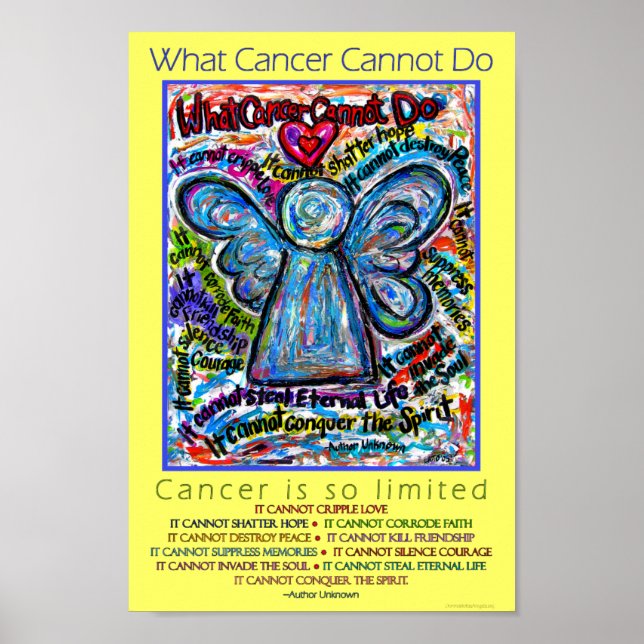 Colorida What Cancer Cannot Do Angel Poster (Frente)