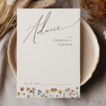 Colorida Wildflower | Cartão de conselheiro para c<br><div class="desc">Este girassol colorido | cartão de conselho de casamento bege é perfeito para o seu casamento simples e caprichoso de verão do arco-íris. Os florais cor-de-rosa brilhante, encantado, amarelo, laranja e dourado dão a este produto a sensação de um jardim primavera hippie elegante minimalista. A design moderna é a arte...</div>