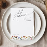 Colorida Wildflower | Cartão de conselheiro para c<br><div class="desc">Este girassol colorido | cartão de conselho de casamento é perfeito para o seu casamento simples e caprichoso de verão do arco-íris. Os florais cor-de-rosa brilhante, encantado, amarelo, laranja e dourado dão a este produto a sensação de um jardim primavera hippie elegante minimalista. A design moderna é a arte e...</div>