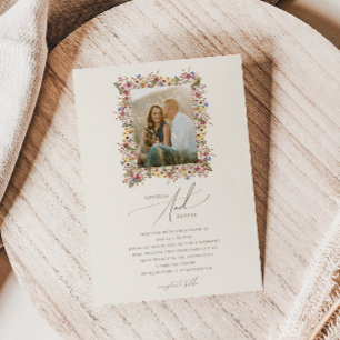 Colorida Wildflower   Convite para Casamento de Fo