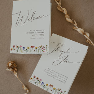 Colorida Wildflower Programa Casamento Dobrado e