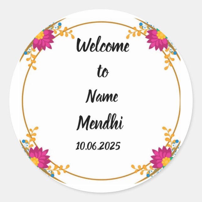 Colorido adesivos de favoritos Mendhi (Frente)