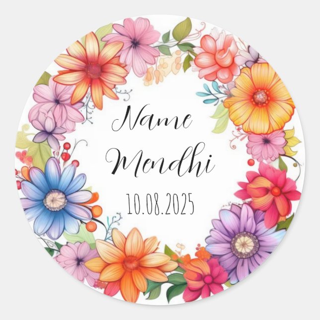 Colorido adesivos de favoritos Mendhi (Frente)