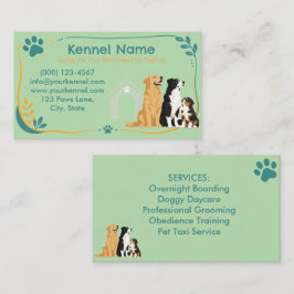 Colorido Cartão de Visita de Canil Personalizável
