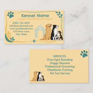Colorido Cartão de Visita Personalizável para Cani