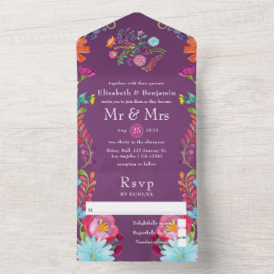 Colorido Casamento Mexicano Floral Tudo Em Um 
