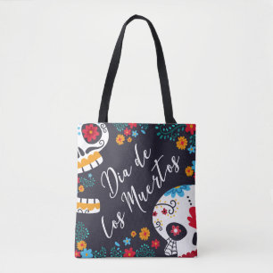 Colorido Dia de los Muertos Saco de Tote