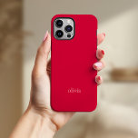 Colorido e Negrito | Vermelho e Rosa<br><div class="desc">Este caso de tendência com seu nome apresenta um fundo vermelho brilhante e colorido,  com texto rosa moderno para realmente fazer uma declaração.</div>