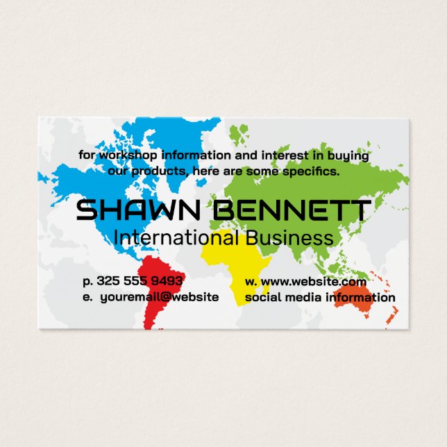 Colorido Mapa do Mundo (Frente)