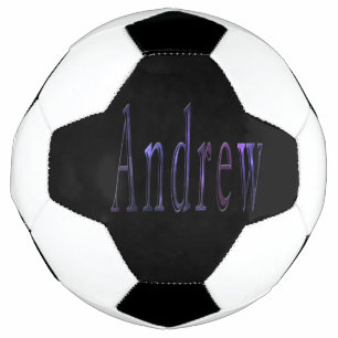 Colorido nome Andrew, bola de futebol