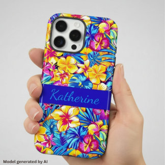 Colorido Nome Floral Tropical Havaiano Palmeira