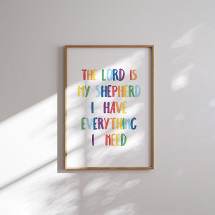 Colorido O senhor é meu poster de pastor