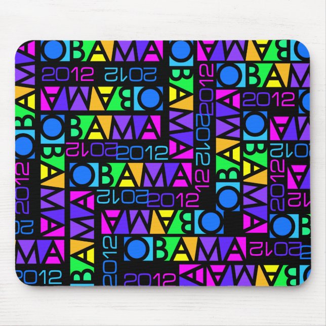 Colorido Obama 2012 mousepad (Frente)
