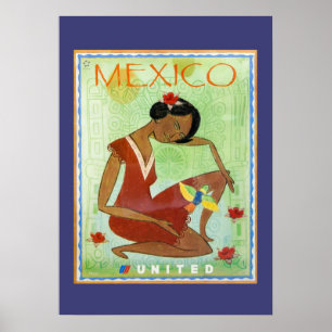 Colorido Poster de viagens mexicano