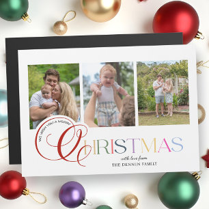 Colorido Script Moderno de Feliz Natal 3-Foto