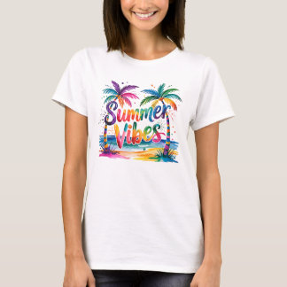Coloridos Víblias De Verão Com Camiseta De Palmeir