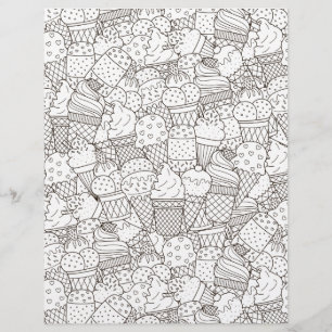 Coloring Page Desserts Galore Scrapbook Paper