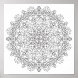 Coloring Poster – Swirly Lacy Mandala