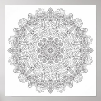 Coloring Poster – Swirly Lacy Mandala