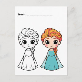 Colorir Congelado | Cartões de Atividades para Cri