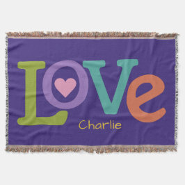 Colorir nome personalizado do Amor lança cobertor