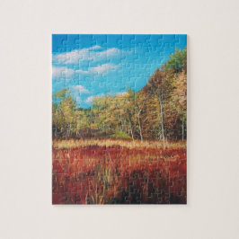 Colorir outono Paisagem de outono Quebra-cabeça de