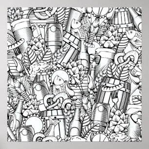 Colorir Poster Cerveja e Arte Comida