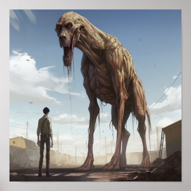Colossal Canino: Titan Greyhound Giant Dog Poster (Frente)