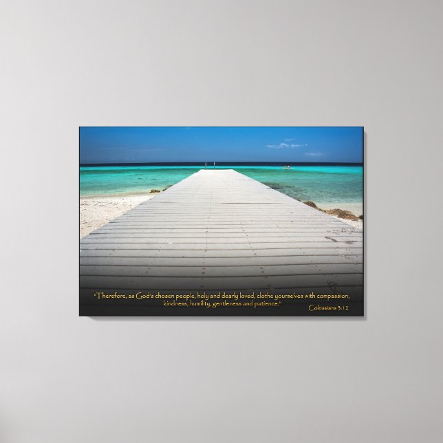 Colossianos 3:12 Bíblia Cristã Arte Versa Canvas (Frente)