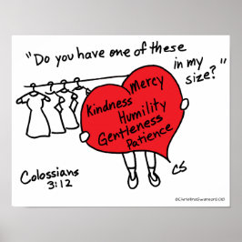 Colossianos 3:12 Poster do Coração Vermelho