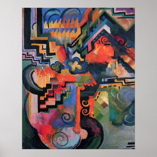 "Colour Composition", por Macke, Art poster (Frente)