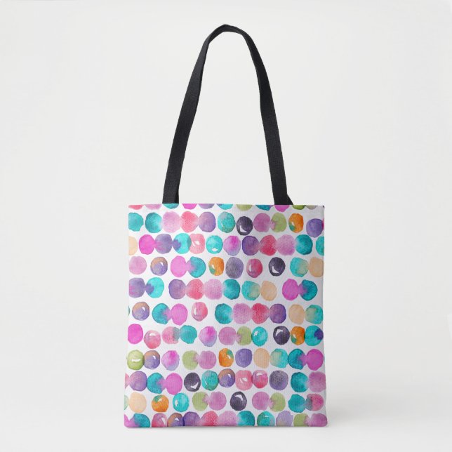 Colour Pop Tote Bag – Fun & Cute Watercolor Design (Frente)