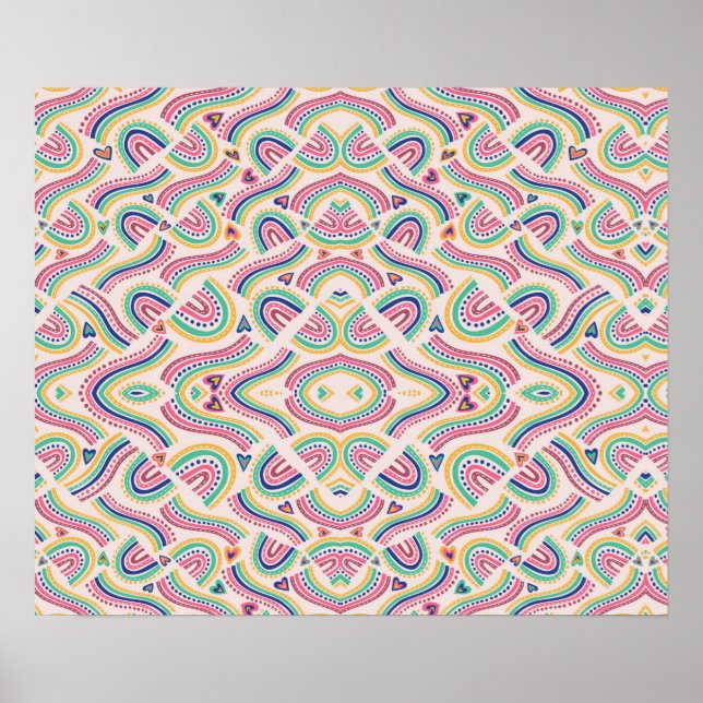 colourful poster design features a vibrant rainbow (Frente)