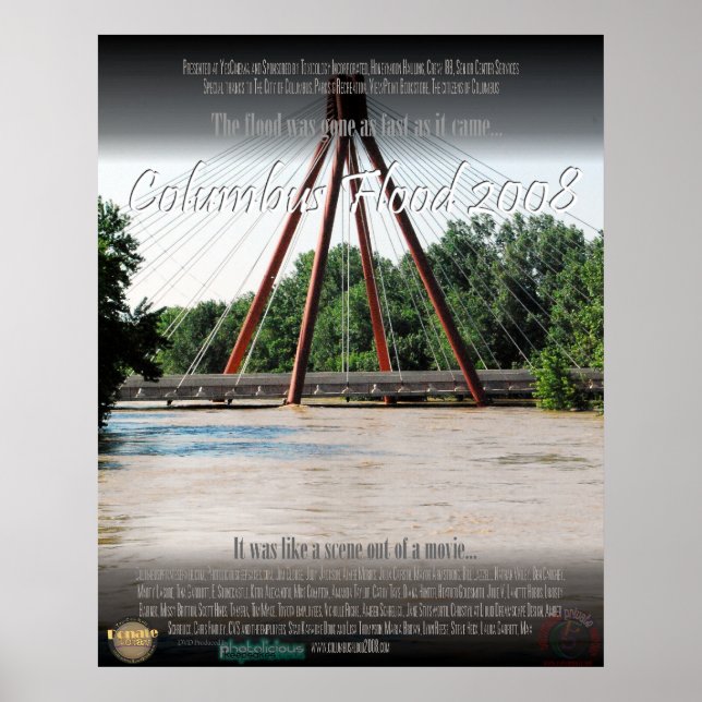 Columbus Indiana Flood de 2008 Poster (Frente)