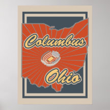 Columbus, Ohio Art Impressão - Poster de viagens -