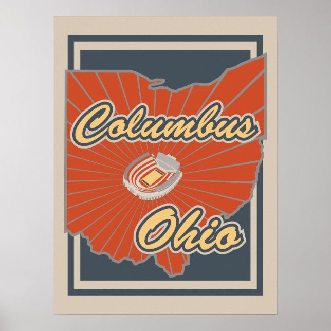Columbus, Ohio Art Impressão - Poster de viagens - (Frente)
