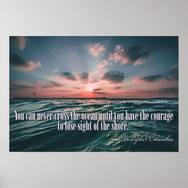 Columbus Quote Sunset poster (Frente)