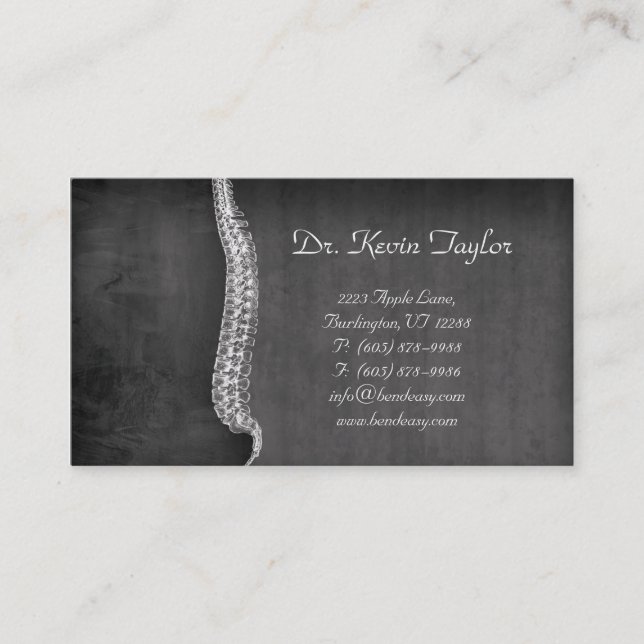 Coluna Chiropractor Cartão de visita Chiropractic (Frente)