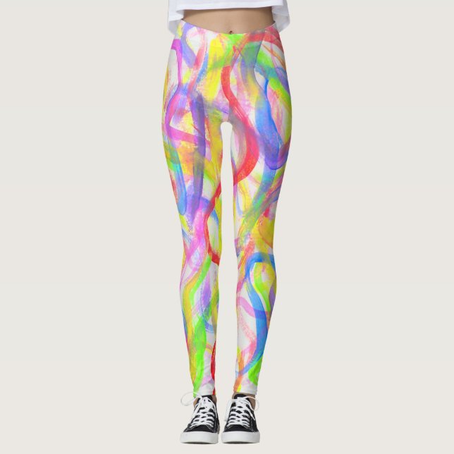Coluna de Nuvem Colorida Leggings (Frente)