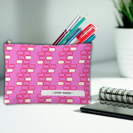 Coluna Lápis Coluna Vertical com Bolsa Cor-de-Rosa
