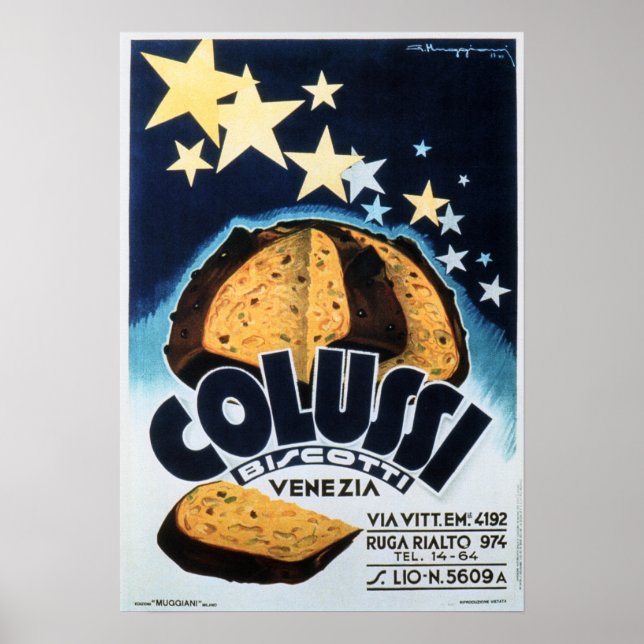 COLUSSI BISCOTTI VENEZIA Vintage Poster italiano (Frente)
