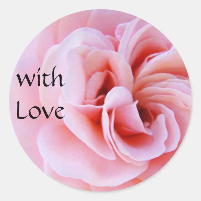 com adesivos de Amor Rosa Flor Espiral Rosa (Frente)