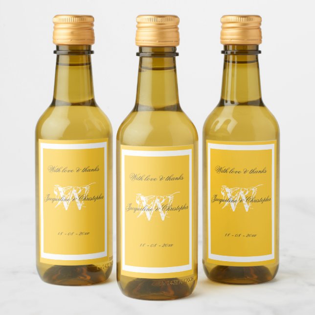 Com Amor & Agradecimentos Amarelo Ensolarado Mini (Garrafas)