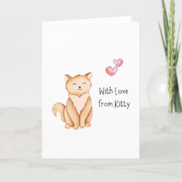 "Com Amor Do Gatinho" Cartão de Nascimento de Ocas