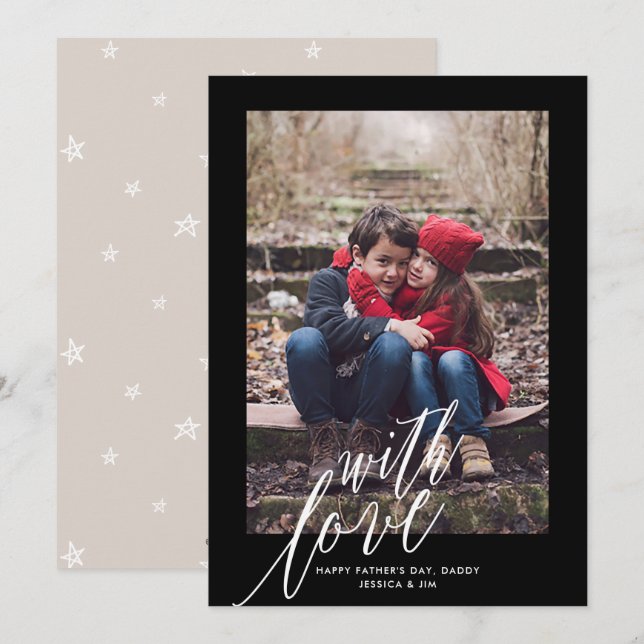 Com amor no Cartão de Saudação de Foto do Dia de o (Frente/Verso)