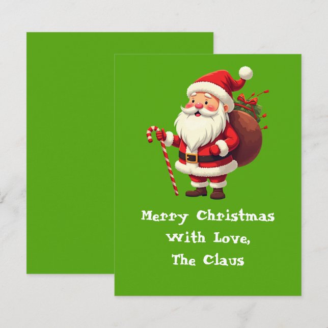 Com Amor, O Cartão de Nota do Papai Noel (Frente/Verso)