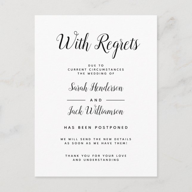 Com Arrependimentos Cinza-Claro Anúncio de Casamen (Frente)