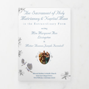 Com Borda Tripla Programa de Casamento Trifold Unidade Nupcial